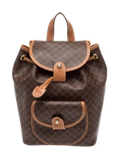 Pre-owned Celine Macadam Backpack Vintage In Brown