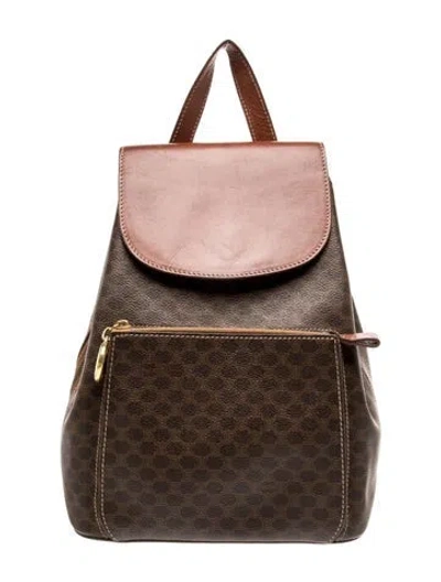 Pre-owned Celine Macadam Backpack Vintage In Brown