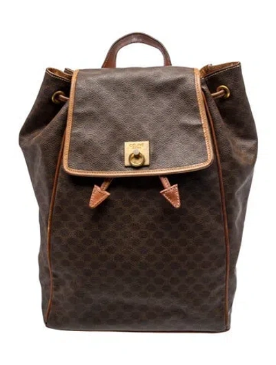 Pre-owned Celine Macadam Backpack Vintage In Brown