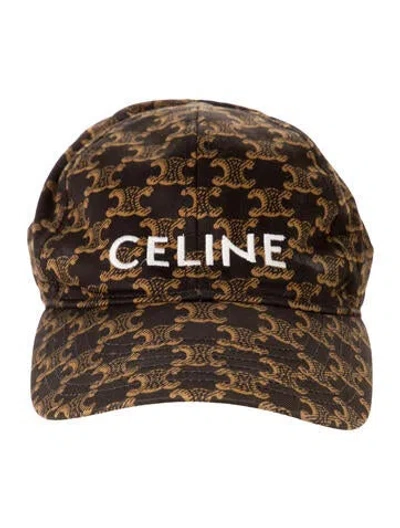 Pre-owned Celine Macadam Baseball Cap In Brown