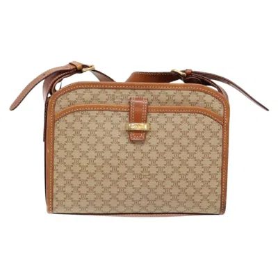 Pre-owned Celine Céline Macadam Beige, Brown Canvas Shoulder Bag () In Multi