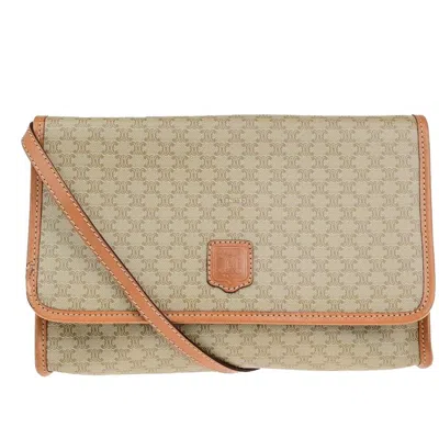 Pre-owned Celine Céline Macadam Beige Canvas Shoulder Bag ()