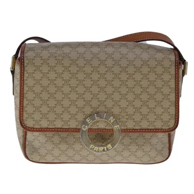 Pre-owned Celine Céline Macadam Beige Canvas Shoulder Bag ()