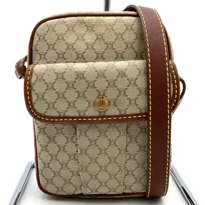 Pre-owned Celine Macadam Beige Canvas Shoulder Bag ()
