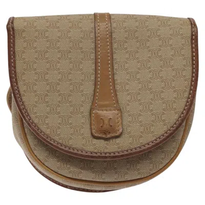 Pre-owned Celine Céline Macadam Beige Canvas Shoulder Bag ()