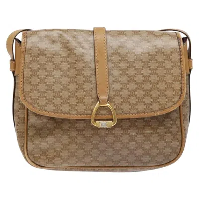 Pre-owned Celine Céline Macadam Beige Canvas Shoulder Bag ()