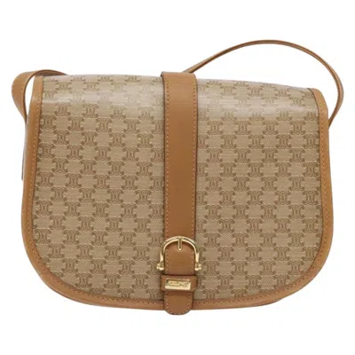 Pre-owned Celine Céline Macadam Beige Canvas Shoulder Bag ()