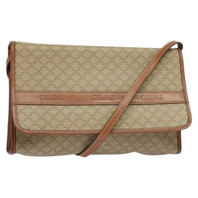Pre-owned Celine Céline Macadam Beige Canvas Shoulder Bag ()