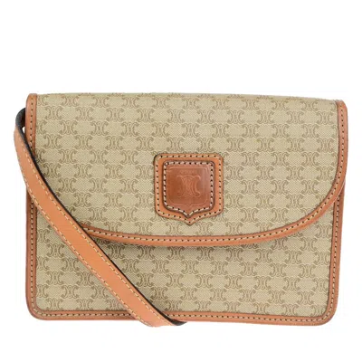 Pre-owned Celine Céline Macadam Beige Canvas Shoulder Bag ()