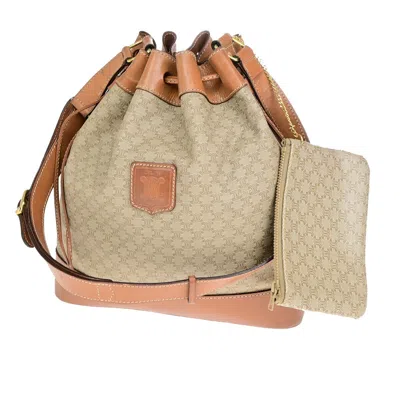 Pre-owned Celine Céline Macadam Beige Canvas Shoulder Bag ()