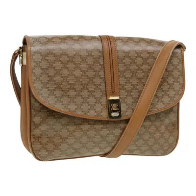 Pre-owned Celine Céline Macadam Beige Canvas Shoulder Bag ()