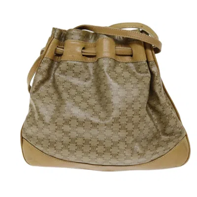 Pre-owned Celine Céline Macadam Beige Canvas Shoulder Bag ()