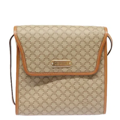 Pre-owned Celine Céline Macadam Beige Canvas Shoulder Bag ()