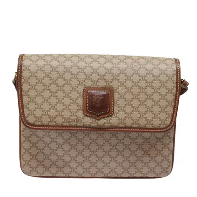 Pre-owned Celine Céline Macadam Beige Canvas Shoulder Bag ()