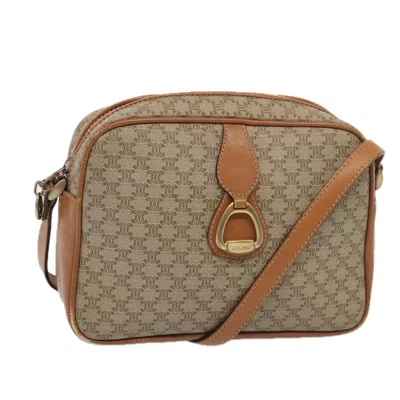 Pre-owned Celine Céline Macadam Beige Canvas Shoulder Bag ()