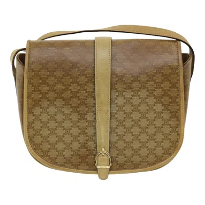 Pre-owned Celine Céline Macadam Beige Canvas Shoulder Bag ()