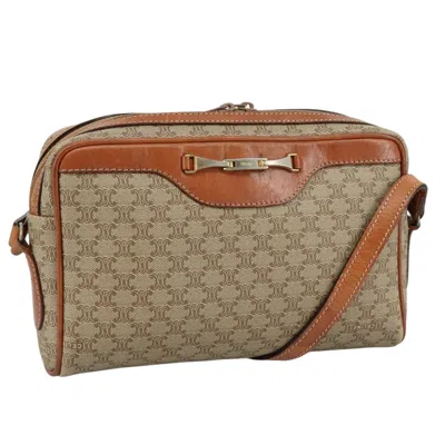 Pre-owned Celine Céline Macadam Beige Canvas Shoulder Bag () In Sand