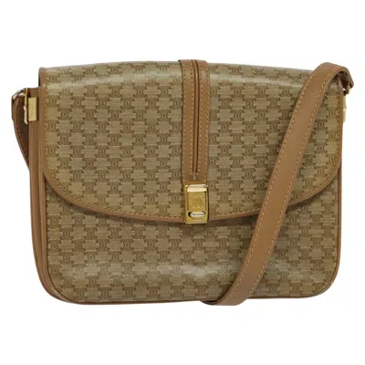 Pre-owned Celine Céline Macadam Beige Canvas Shoulder Bag () In Sand