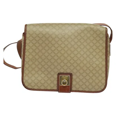 Pre-owned Celine Céline Macadam Beige Canvas Shoulder Bag () In Sand