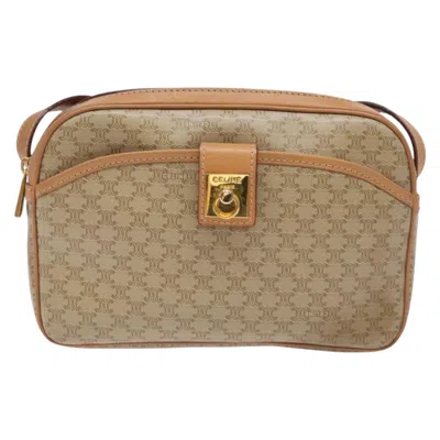 Pre-owned Celine Céline Macadam Beige Canvas Shoulder Bag () In Sand