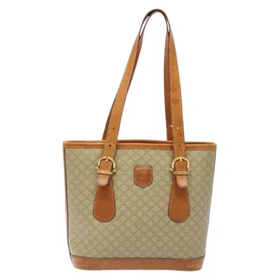 Pre-owned Celine Céline Macadam Beige Canvas Tote Bag () In Sand