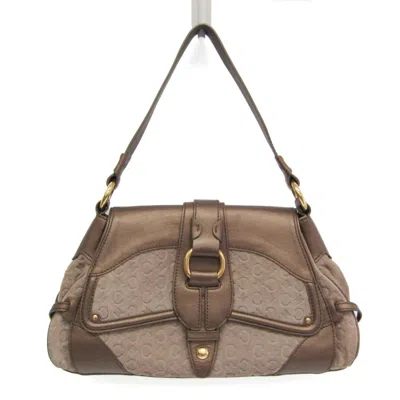 Pre-owned Celine Céline Macadam Beige Leather Shopper Bag () In Sand