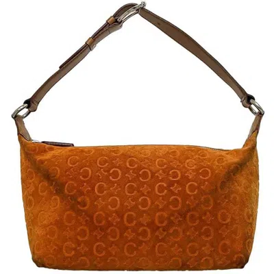 Pre-owned Celine Macadam Beige Orange Leather Suede Handbag Shoulder Bag () In Beige, Orange