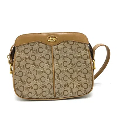 Pre-owned Celine Macadam Beige Pvc Leather Shoulder Bag ()