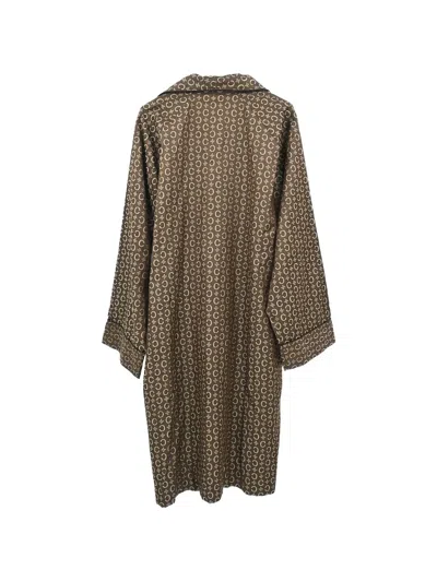 Pre-owned Celine Macadam Belted Oversized Coat In Brown