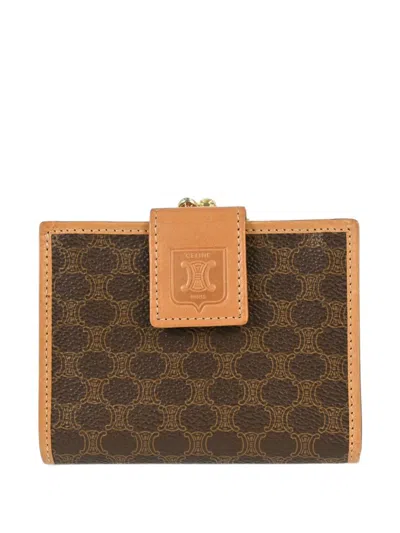 Pre-owned Celine Macadam Bifold Wallet In Brown