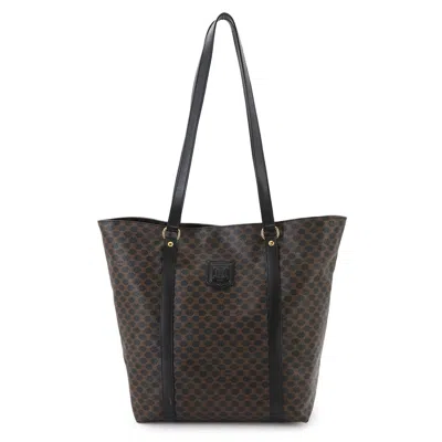 Pre-owned Celine Macadam Black Brown Pvc Leather Tote Bag ()