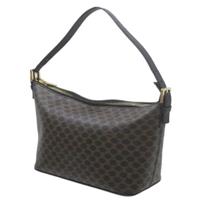 Pre-owned Celine Macadam Black Brown Shoulder Bag () In Black, Brown