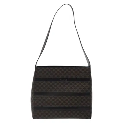 Pre-owned Celine Céline Macadam Black Canvas Shoulder Bag ()