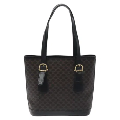 Pre-owned Celine Céline Macadam Black Canvas Tote Bag ()