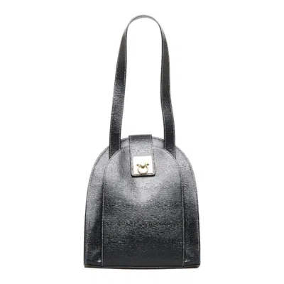 Pre-owned Celine Macadam Black Leather Handbag Shoulder Bag Tote Bag ()