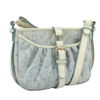 Pre-owned Celine Céline Macadam Blue Canvas Shoulder Bag ()