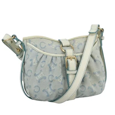 Pre-owned Celine Céline Macadam Blue Canvas Shoulder Bag ()