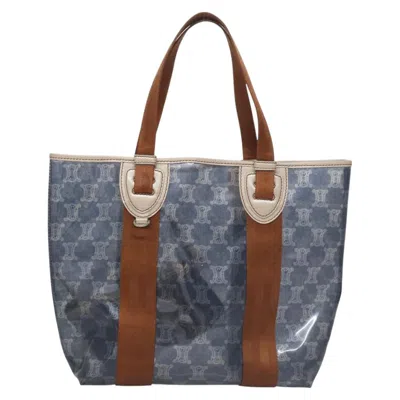 Pre-owned Celine Céline Macadam Blue Canvas Shoulder Bag ()