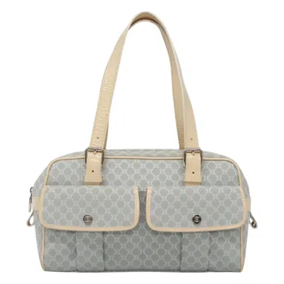 Pre-owned Celine Céline Macadam Blue Cotton Shoulder Bag ()