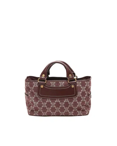 Celine Céline Macadam Boogie Bag In Burgundy