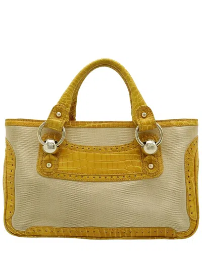 Celine Macadam Boogie Bag Leather Canvas (authentic Pre-loved) In Brown