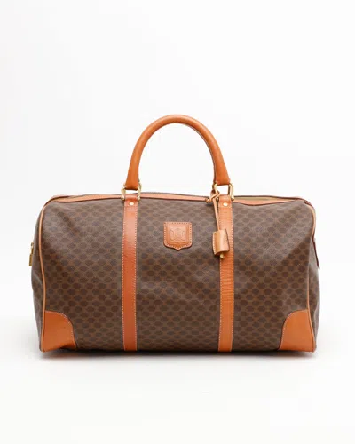 Celine Céline Macadam Boston Bag In Brown