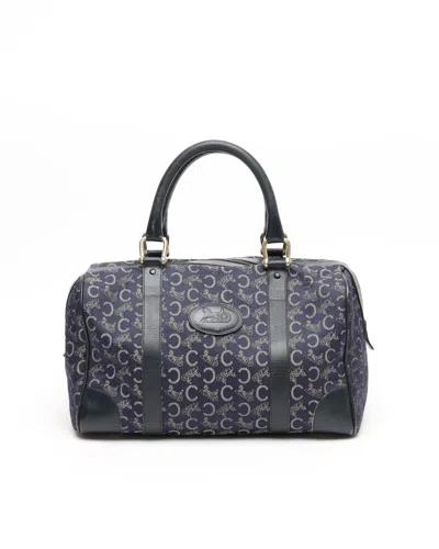 Celine Céline Macadam Boston Bag In Blue