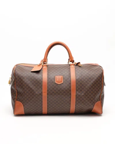 Celine Céline Macadam Boston Bag In Brown