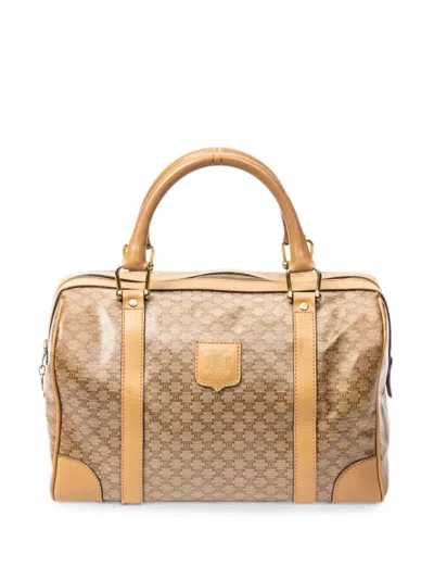 Pre-owned Celine Macadam Boston Tote Bag In Neutrals