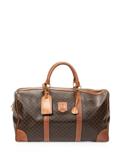 Celine Macadam Boston Travel Bag In Brown
