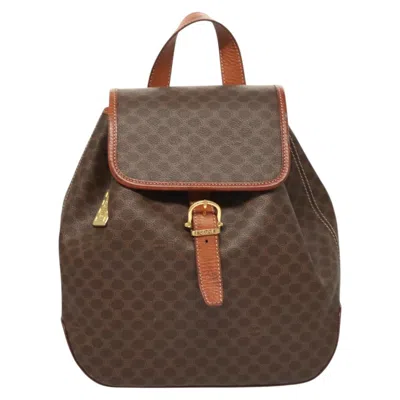 Pre-owned Celine Céline Macadam Brown Canvas Backpack Bag ()