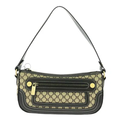 Pre-owned Celine Macadam Brown Canvas Leather Shoulder Bag ()