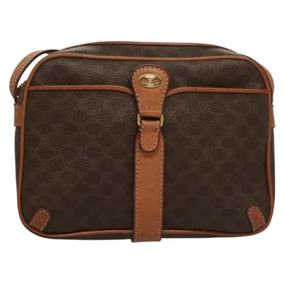 Pre-owned Celine Céline Macadam Brown Canvas, Leather Shoulder Bag ()