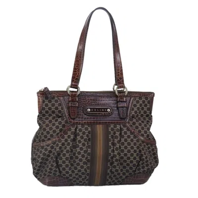 Pre-owned Celine Céline Macadam Brown Canvas Shoulder Bag ()